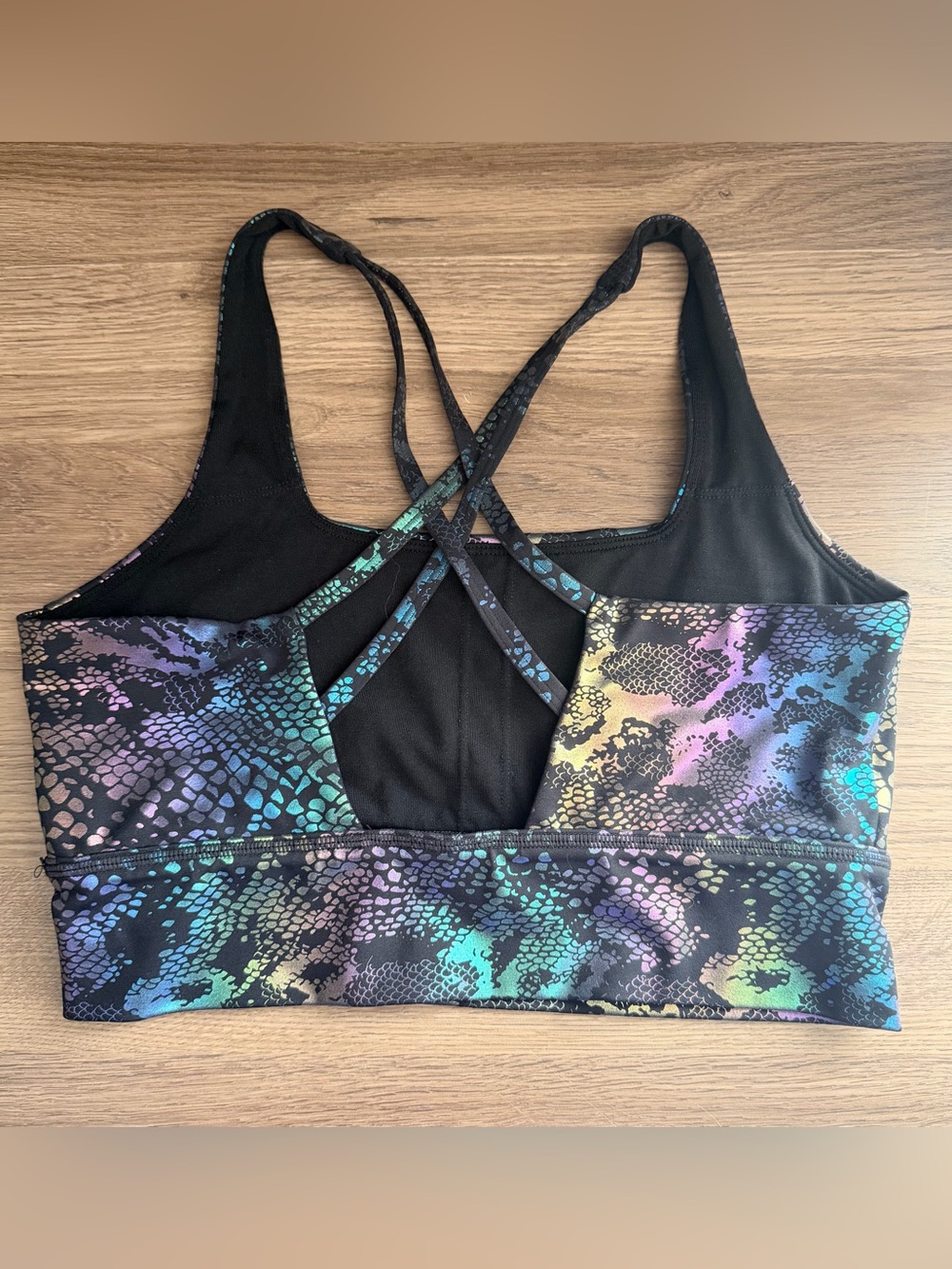 Constantly Varied Gear CVG “Glisten Here” Black Workout Sports Bra, Medium - Picture 2 of 7